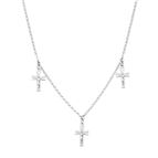 STERLING SILVER TRIPLE CRUCIFIX NECKLACE